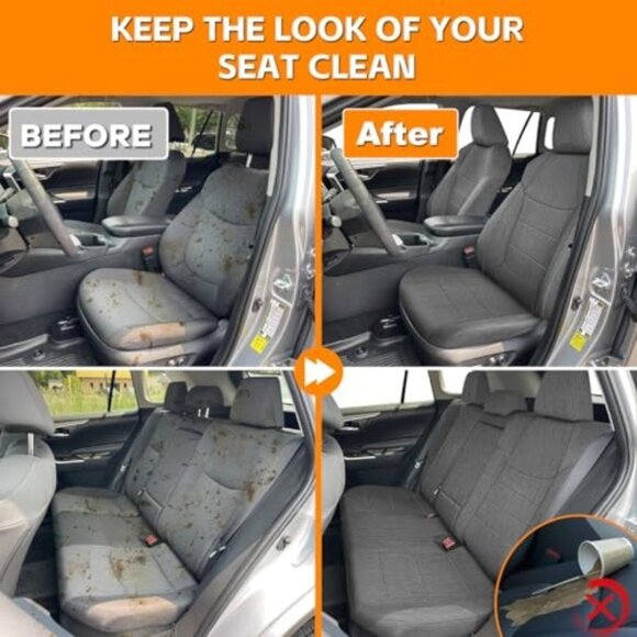 Front and Rear Seat Covers Compatible with 2019-2025 Toyota Rav4 Hybrid (Excludi - Picture 8 of 8